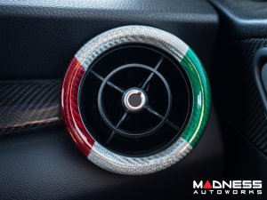 Alfa Romeo Stelvio Interior Air Vent Cover Trim Kit - Carbon Fiber - Front Only - set of 2 - Italian Theme - Feroce Carbon Alfa Romeo Stelvio Interior Air Vent Cover Trim Kit - Carbon Fiber - Front Only - set of 2 - Italian Theme - Feroce Carbon